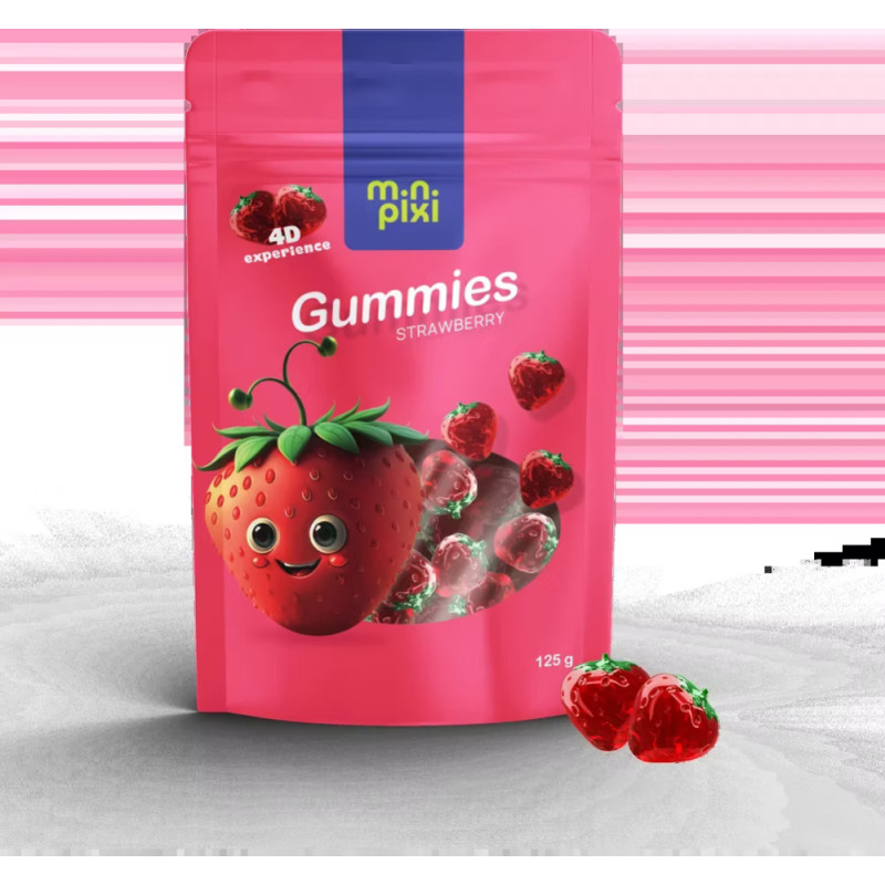 MINI PIXI 4D Strawberry želejas konfektes 125g