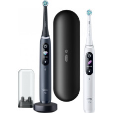 Oral-B Zobu birste Oral-B  Electric Toothbrush iO8 Series Duo Rechargeable, For adults, Number of brush heads included 2, Black Onyx/White, Number of teeth brushing modes 6