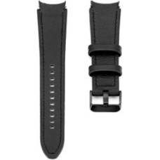 Connect Siksniņa Connect  20mm Silicone Patch Leather Watch Strap (130mm M/L) Black