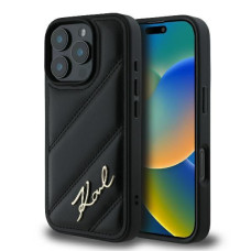 Karl Lagerfeld Cits mobilo telefonu aksesuārs Karl Lagerfeld Apple Karl Lagerfeld Quilted Signature iPhone 16 Pro Max Case - Black