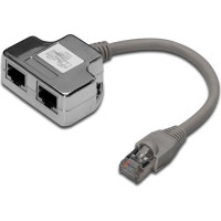 Digitus Parveidotājs Digitus  CAT 5e patch cable adapter, 2x CAT 5e, shielded 	DN-93904 Black, RJ45 socket to RJ45 plug, 0.19 m