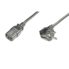 Digitus Kabelis Digitus  Power Cord, Schuko (CEE 7/7 ) 90ø angled - C13 M/F, H05VV-F3G 0.75qmm 0.75 m, Black