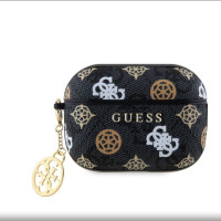 Guess Maciņš austiņām Guess Apple AirPods Pro 2 PU 4G Peony Charm Case Black