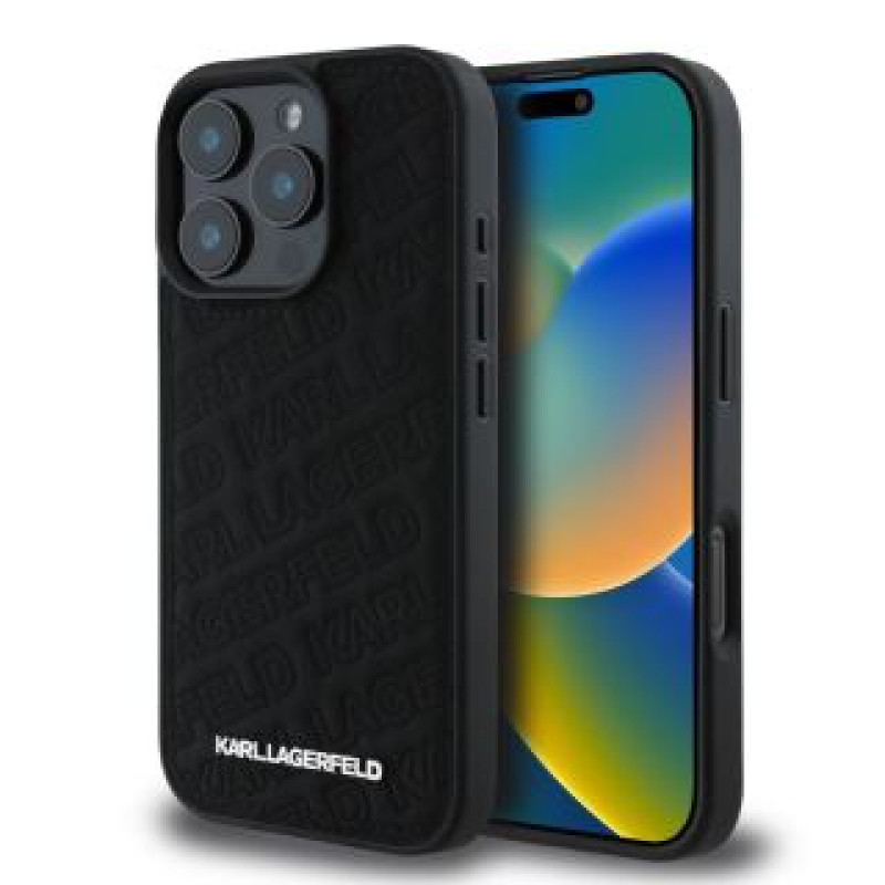Karl Lagerfeld Aizmugurējais vāciņš Karl Lagerfeld - Karl Lagerfeld PU Quilted Pattern Case for iPhone 16 Pro Black
