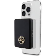 Guess Ārējais akumulators Guess  Power Bank 5000mAh 15W MagSafe And Regular Charge With Strassed 4G Logo Black