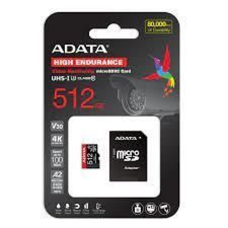 Adata Cita datorprece ADATA  MEMORY MICRO SDXC 512GB W/AD./AUSDX512GUI3V30SHA2-RA1