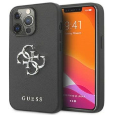 Guess Aizmugurējais vāciņš Guess Apple iPhone 13 Pro hardcase Saffiano 4G Metal Logo Black