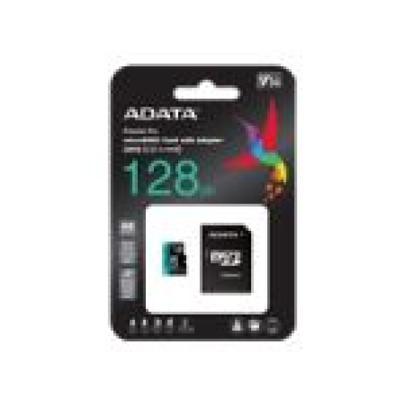 Adata Atmiņas kartes ADATA  128GB Micro SDXC UHS-I U3 V30S +Ad
