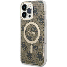 Guess Aizmugurējais vāciņš Guess - Guess IML 4G MagSafe Case for iPhone 14 Pro Max Brown