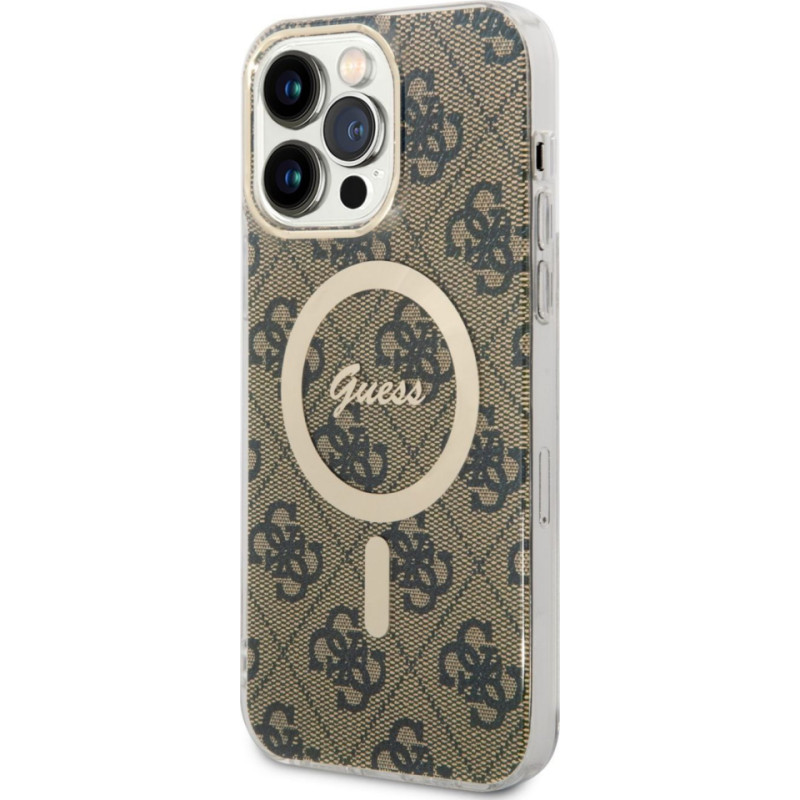 Guess Aizmugurējais vāciņš Guess - Guess IML 4G MagSafe Case for iPhone 14 Pro Max Brown