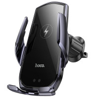Hoco Auto turētājs Hoco  CA202 Plus Enlightener infrared induction wireless charging car holder(air outlet) Black Grey