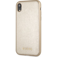 Guess Aizmugurējais vāciņš Guess Apple iPhone XR Iridescent PU Leather Hard Case Gold
