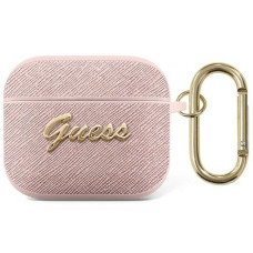 Guess Maciņš austiņām Guess Apple AirPods 3 cover Saffiano Script Metal Collection case Pink