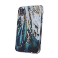 Ilike Aizmugurējais vāciņš iLike Samsung Gold Glam case for Samsung Galaxy A14 4G / A14 5G feathers