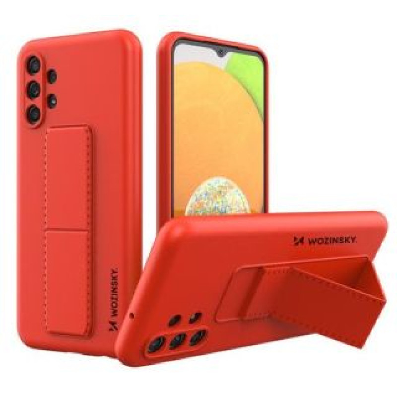 Wozinsky Aizmugurējais vāciņš Wozinsky Samsung Galaxy A13 5G Kickstand Case Silicone Stand Cover Red