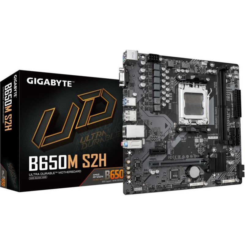 Gigabyte Pamatplate AMD procesorsiem Gigabyte  Mainboard||AMD B650|SAM5|Micro-ATX|Memory DDR5|Memory slots 2|1xPCI-Express 3.0 1x|1xPCI-Express 4.0 4x	|1xPCI-Express 4.0 8x|1xPCI-Express 4.0 16x|1xM.2|1x15pin D-sub|1xHDMI|1xDisplayPort|4xUSB 2.0|2xUSB 3.2