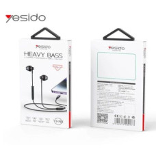 Yesido Vadu austiņas yesido  YH48 Aluminum Alloy In-ear Earphone With Remote Control IP Interface Wired Headphone Black