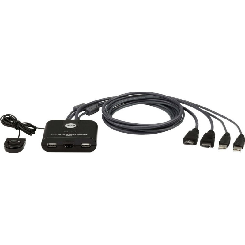 Aten Serveru  - Citi piederumi Aten  2-Port USB FHD HDMI Cable KVM Switch  CS22HF