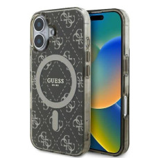 Guess Aizmugurējais vāciņš Guess Apple iPhone 16 hardcase IML 4G Background MagSafe Brown