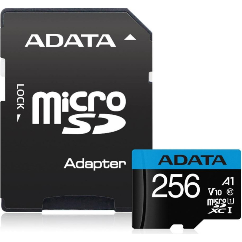 Adata Cita datorprece ADATA  MEMORY MICRO SDXC 256GB W/AD./AUSDX256GUICL10A1-RA1