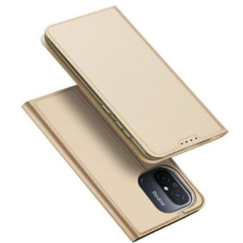 Dux Ducis Atveramie maciņi Dux Ducis Xiaomi Redmi 12C / Poco C55 / Cover Flip Card Wallet Stand case Gold