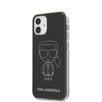 Karl Lagerfeld Aizmugurējais vāciņš Karl Lagerfeld  iPhone 12 mini 5.4'' PC/TPU Metallic Iconic Outline Cover Black