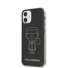 Karl Lagerfeld Aizmugurējais vāciņš Karl Lagerfeld  iPhone 12 mini 5.4'' PC/TPU Metallic Iconic Outline Cover Black