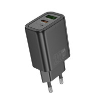 Hoco Adapteris Hoco  N61 Gentle PD20W+QC3.0 charger(EU) Black
