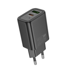 Hoco Adapteris Hoco  N61 Gentle PD20W+QC3.0 charger(EU) Black