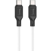 Hoco Kabelis Hoco  X90 Cool 60W silicone charging data cable for Type-C to Type-C White