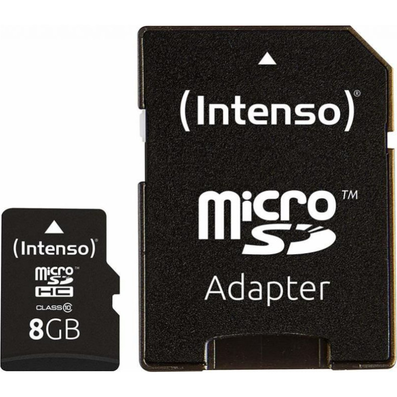 Intenso Cita datorprece Intenso  MEMORY MICRO SDHC 8GB C10/W/ADAPTER 3413460