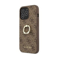 Guess Aizmugurējais vāciņš Guess Apple iPhone 13 Pro PU 4G Ring Case Brown