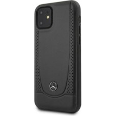 Mercedes-Benz Aizmugurējais vāciņš Mercedes-Benz  iPhone 11 Leather Hardcase Perforation Black