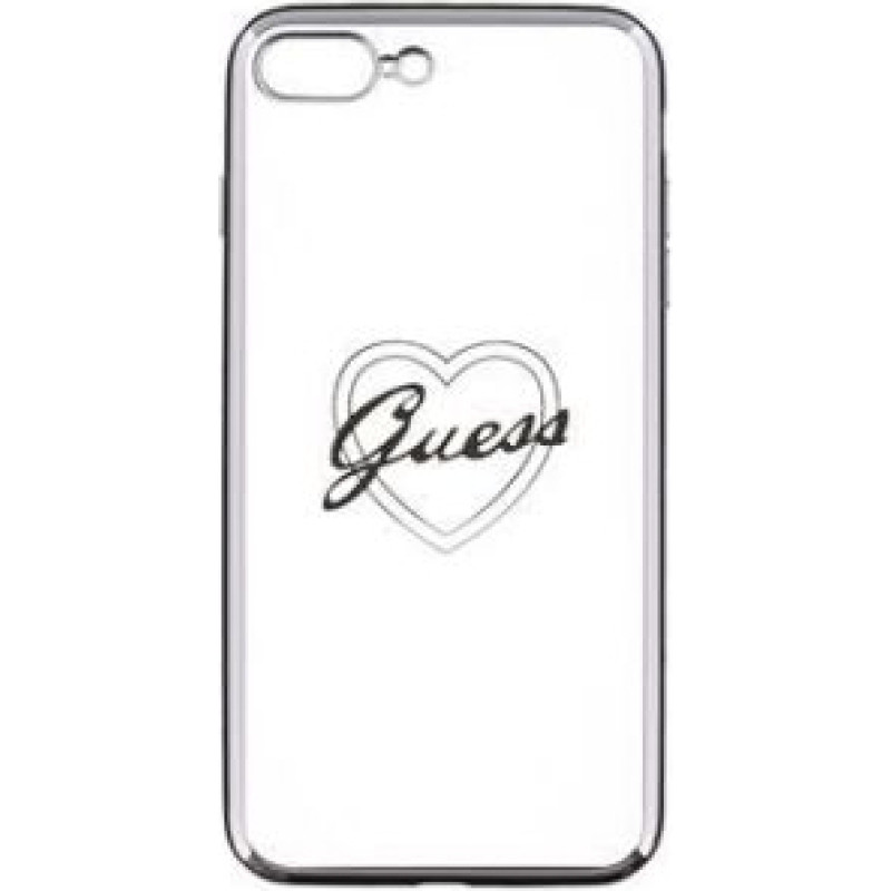 Guess Aizmugurējais vāciņš Guess Apple iPhone 7 Plus / 8 Plus Apple Heart TPU Case Silver
