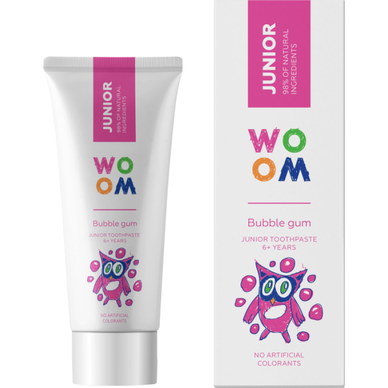 WOOM Junior Bubble Gum zobu pasta 6+ gadiem 50ml