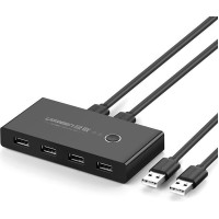 Ugreen Adapteris Ugreen  Ugreen switch box HUB switch 4x USB 2.0 USB splitter for two computers black (30767)