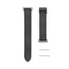 Connect Siksniņa Connect  22mm Silicone Leather Watch Strap with Magnetic Black