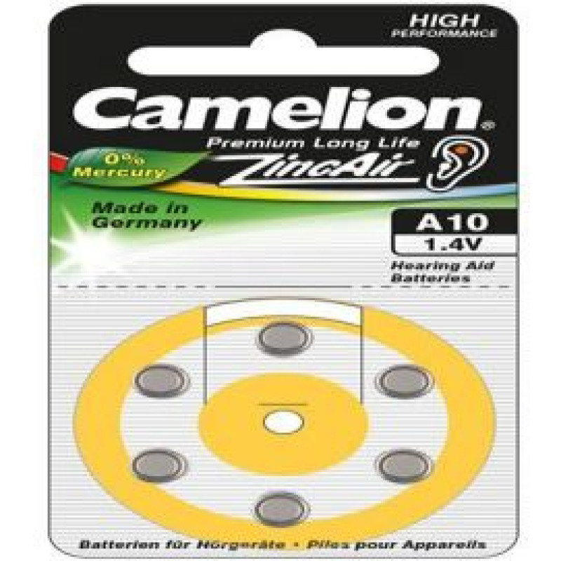 Camelion Cita datorprece Camelion  A10/DA10/ZL10, Zinc air cells, 6 pc(s)