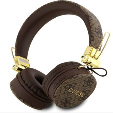 Guess Bezvadu austiņas Guess  PU Leather 4G Metal Logo BT5.3 Stereo Headphone Brown