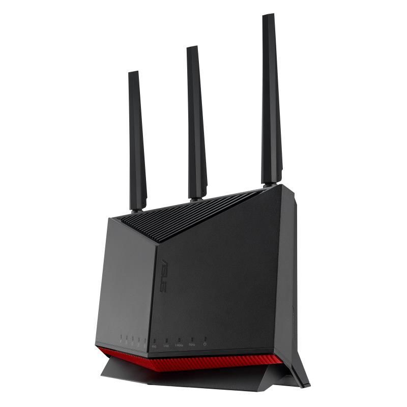 Asus Rūteris Asus  Wireless Router||6800 Mbps|Mesh|Wi-Fi 5|Wi-Fi 6|Wi-Fi 6e|Wi-Fi 7|IEEE 802.11a|IEEE 802.11b|IEEE 802.11g|IEEE 802.11n|IEEE 802.11ac|IEEE 802.11ax|USB 2.0|3x2.5GbE|LAN  WAN ports 2|Number of antennas 4|RT-BE86U