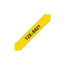Brother Aksesuāri un izejmateriāli Brother  TZe-S621 Strong Adhesive Laminated Tape Black on Yellow, TZe, 8 m, 9 mm