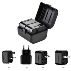 Ilike Adapteris iLike Universal CP TR1 Network 3in1 Multi-Adapter UK 3-Pin - Euro 2pin - US (USA) - Asia + Storage Case Black