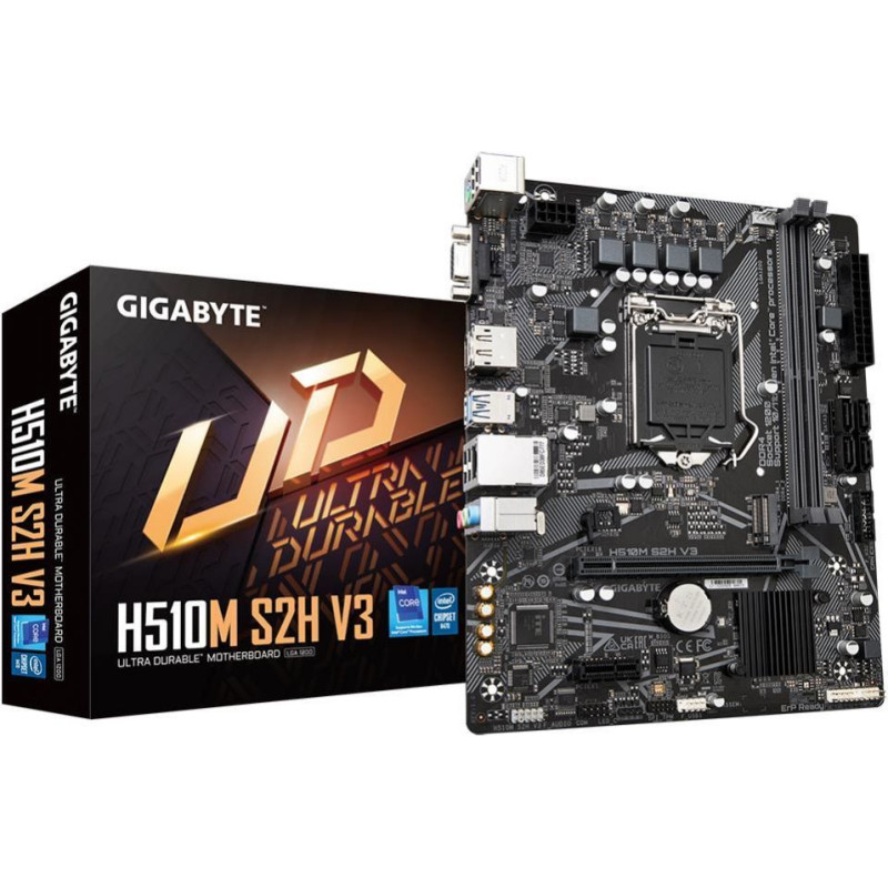 Gigabyte Pamatplate Intel procesorsiem Gigabyte  Mainboard||Intel H470 Express|LGA1200|Micro-ATX|Memory DDR4|Memory slots 2|1xPCI-Express 3.0 1x|1xPCI-Express 3.0 16x|1xM.2|1x15pin D-sub|1xHDMI|2xAudio-In|1xAudio-Out|4xUSB 2.0|2xUSB 3.2|2xPS/2|1xRJ45|H510