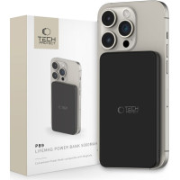 Tech-Protect Ārējais akumulators Tech-Protect  Tech-Protect LifeMag PB9 Powerbank with MagSafe 5000mAh 15W USB-C / Lightning ports - black + USB-C cable