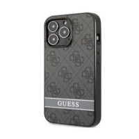 Guess Aizmugurējais vāciņš Guess Apple PU 4G Stripe Case for iPhone 13 Pro Dark Grey
