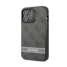 Guess Aizmugurējais vāciņš Guess Apple PU 4G Stripe Case for iPhone 13 Pro Dark Grey