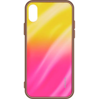 Evelatus Aizmugurējais vāciņš Evelatus Samsung Galaxy A70 Water Ripple Full Color Electroplating Tempered Glass Gradient Yellow-Pink