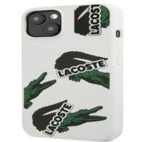 Lacoste Aizmugurējais vāciņš Lacoste Apple iPhone 13 Liquid Silicone Allover Pattern White