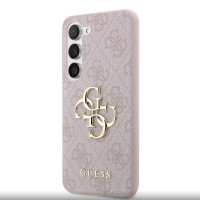 Guess Aizmugurējais vāciņš Guess Samsung Galaxy S23 PU 4G Metal Logo Case Pink