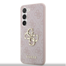 Guess Aizmugurējais vāciņš Guess Samsung Galaxy S23 PU 4G Metal Logo Case Pink